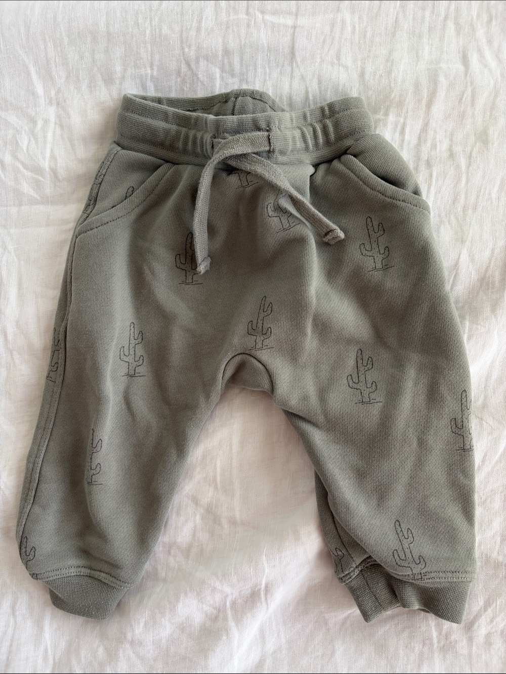 Baby boy Olive Green Cactus Sweatpants. Rylee and cru